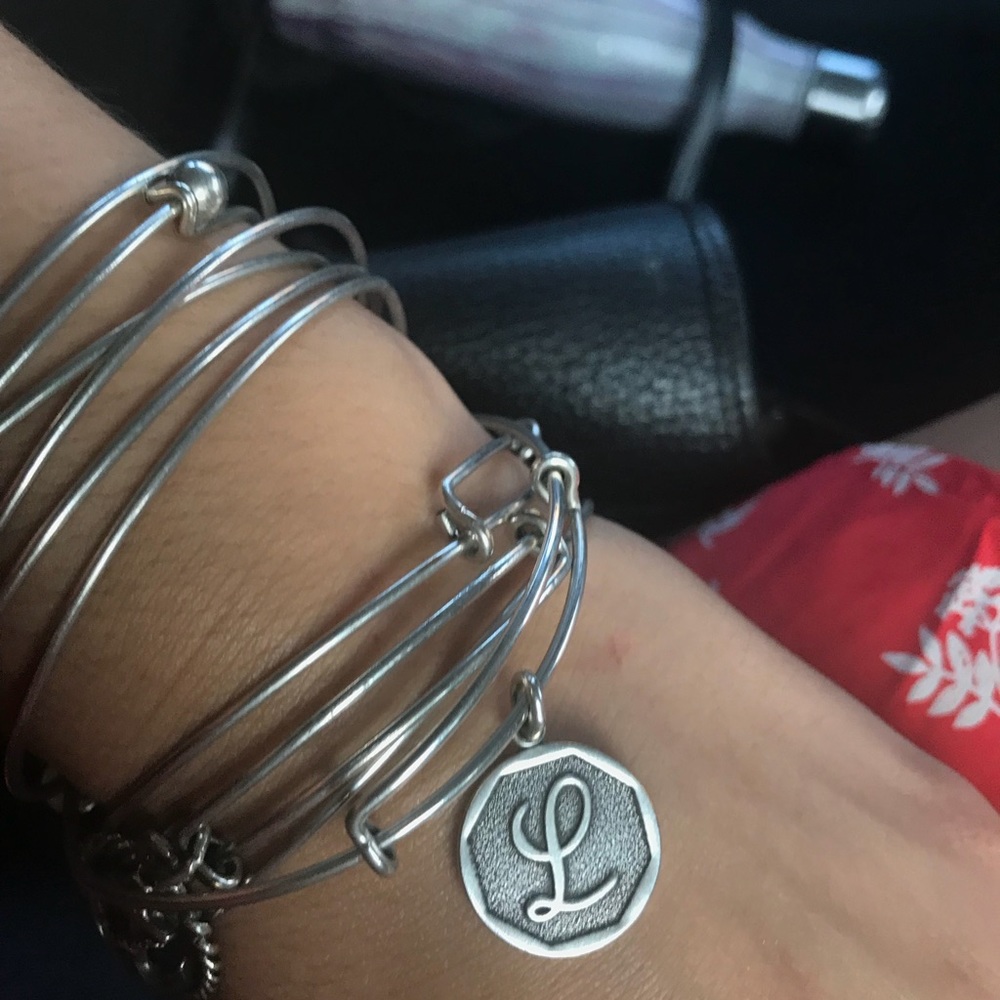 Alex & Ani Silver Bracelet L Initial